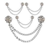 Clips para ropa, clips para bufanda, juego de 4 piezas de cadena magnética multiusos, 7 g, metal, 11,3 cm, para sombreros, turbantes, camisas, mangas, faldas, vestidos, pantalones, ropa de mujer