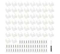 Clips para Tiras de LED con Tornillos y Mini Destornillador, 50 Unidades, Soportes de Plástico Translúcidos para Cables de Luz Neón RGB de 12-14mm, Fáciles de Instalar