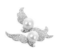 Clips para Zapatos Gemas de Imitación, Alas de ángel | Aleación de Zinc, Color Blanco, Accesorio Intercambiable, para Tacones y Zapatos de Vestir