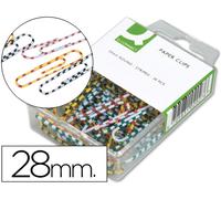 Clips Rayados de Color Q-Connect 28 mm (100 uds)