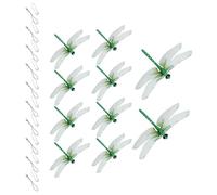 Clips realistas de libélula, mosca decorativa artificial, dispositivo de miedo volador realista para patios y jardines, adorno de alta visibilidad para exteriores para patios y terrazas, diseño