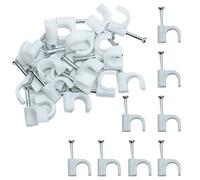 Clips redondos de 7 mm para cables, 100 unidades