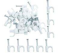 Clips redondos de 8 mm para cables, 100 unidades