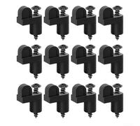 Clips resistentes de 3/8 pulgadas para ventana hechos de plástico flexible para sujetar las pantallas firmemente contra vientos fuertes y tormentas (12 piezas de negro)