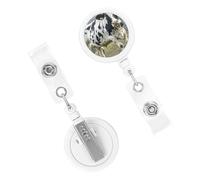 Clips retráctiles para insignias de identificación, carretes de insignia de vaca manchada, clip de mosquetón de plástico ligero, llavero lindo clip de cinturón para soporte de insignias, enfermeras