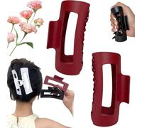 Clips suaves elásticos a la moda de tiburón, 4,2 in Medium Soft Hair Claw Clips, Cloud Clip, Soft Hair Claw Clips, flexibles y no aplicables para cabello grueso o fino (rojo)
