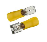 Clips Terminal De Cable Macho Y Hembra Pre-Aislado 6.3X0.8 Mm Amarillo Bolsa De 20 (10M+10F)