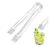 Clips transparentes para helados - 6,3 x 1,38 cm en salad Clips | Ice Tongs | Clear Salad Utensils | Salads Tongs for Serving | Clear Kitchen Tong for Fruit Desserts Appetizer Candy Barbecue Buffet