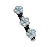 Clips trenzados para el cabello trenzados con piedras brillantes de cristal para mujeres, horquillas para el pelo de diamantes de imitación (azul claro, 9,5 cm)