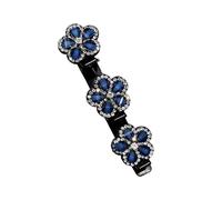 Clips trenzados para el cabello trenzados con piedras brillantes de cristal para mujeres, horquillas para el pelo de diamantes de imitación (azul oscuro, 9,5 cm)