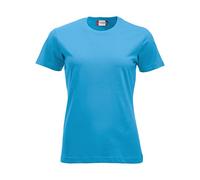 CLIQUE - Camiseta de manga corta New Classic-T para mujer de algodón jersey primavera verano disponible en varios colores y tamaños, azul turquesa, L