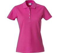 CLIQUE - Polo camiseta de media manga camiseta de mujer Basic Polo Ladies slim fit con botones de algodón primavera/verano en diferentes colores y tamaños, frambuesa, XXL