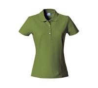 CLIQUE - Polo camiseta de media manga camiseta de mujer Basic Polo Ladies slim fit con botones de algodón primavera/verano en diferentes colores y tamaños, verde militar, L