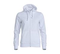 Clique Sudadera con capucha y cremallera completa para mujer, Blanco, L
