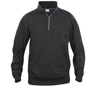 Clique - Sudadera con media cremallera Hombre Mujer Unisex Basic Half Zip, de poliéster, suave, resistente a los lavados, para senderismo, excursiones, viajes, ocio (negro XXL), Negro