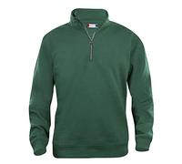 CLIQUE - Sudadera con media cremallera para hombre y mujer, unisex, de poliéster, suave, resistente a los lavados, para senderismo, viajes, ocio, verde botella, L