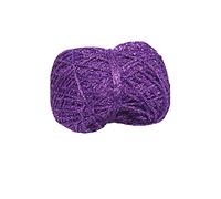 Clisil Hilo de ganchillo con purpurina morada brillante metálico Lurex Lame Shine para decoración de bolsas de 40 g