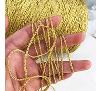 Clisil Hilo de lurex amarillo dorado de 100 gramos DIY hilo brillante hilo de brillo hilo de metal hilo de chispa de fantasía hilo de ganchillo suéter bufanda bolsa de hilo accesorio de hilo