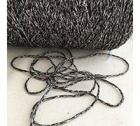 Clisil Hilo de lúrex negro y plateado de 100 g, hilo brillante con purpurina, hilo de metal para manualidades, hilo brillante de ganchillo, suéter, bufanda, bolsa, hilo accesorio de hilo