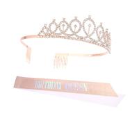 CLISPEED 1 juego Coroa de Cumpleaños para Mujer Set de Accesorios Elegantes para Fiestas y Bodas Diadema de Color Rosa para Celebraciones Especiales