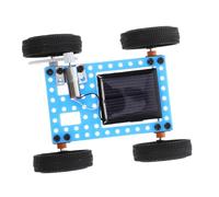 CLISPEED 1 Juego Juguete de Autos solares Modelo de Coche con energía Solar Equipo de Experimento de Coche Solar Coche Solar ensamblar Juguetes Ayuda para enseñar Metal Blue