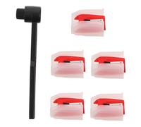 CLISPEED 1 Juego Kit de Repuesto de Agujas para Tocadiscos con Cepillo de Limpieza Agujas de Diamante para de Vinilos y Fonógrafos Compatible con Diversos Modelos
