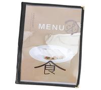 CLISPEED 1 Pieza Porta Menú Transparente de PVC para Restaurantes Carpeta de Menú con Diseño de Esquinas Redondeadas Funda para Recetas y Planificador de Cocina Páginas y Caras para
