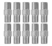 CLISPEED 10 conectores adaptadores de montaje de latón con diseño imperial roscado para una transmisión de señal estable, conector de enchufe plateado para televisión por cable y receptor de satélite