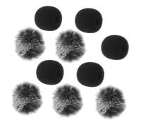 CLISPEED 10 Fundas de Espuma Antiviento para Micrófono de Solapa, Suaves y Portátiles, Cubiertas Protectoras Negras Ideales para Discursos y Canto