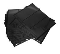 CLISPEED 10 Hojas Interiores Negras para Álbum de Colección de Sellos, Doble Cara 9 Agujeros y 3 Columnas, Material Pet Resistente para Coleccionistas