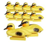 CLISPEED 10 Piezas Pato Miniatura Adorno de jardín decoración de Animales para Mini decoración Modelo de Pato Flotante Pato Escultura Estatua Patos flotantes Educación física Amarillo