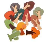 CLISPEED 11 Piezas Accesorios de Árboles de Madera para Vías de Tren de Bosque Miniatura con Diseño Natural Fácil Montaje Juguetes Educativos para Preescolar y Ferroviarios