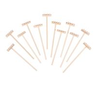 CLISPEED 12 Piezas Mini Rastrillos de Bambú para Mesa Rastrillo de Cuatro Púas para Jardín Zen y Alisado de Arena Herramienta Ligera y Duradera para Decoración y Mesa de Té