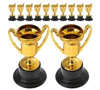 CLISPEED 12 Piezas Mini Trofeos Plásticos Pequeños para Copas de Premio para Fiestas Competencias y Recompensas de Fútbol Infantil