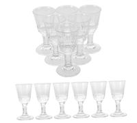 CLISPEED 12 Vasos de Vidrio Base Gruesa y Tallo Alto Mini Vasos Pequeños de 10 Ml para Whisky Cócteles y Degustación Juego para Fiestas y Uso Familiar en Hogar
