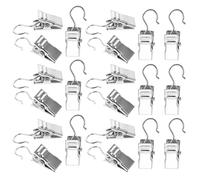 CLISPEED 120 Piezas de Clips de Luces y Ganchos de Hierro para Cortinas, Pinzas Resistentes para Colgar y Fijar Cortinas Hogar Acabado Plata