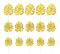 CLISPEED 15 Hojas de Monstera Artificiales Doradas Simulación Decoración para Boda y Fiesta 5 Grandes 5 Medianas 5 Pequeñas Tela Reutilizable Hojas Decorativas Realistas para Eventos y