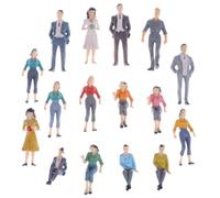 CLISPEED 16 Piezas Miniaturas Figuras Pintadas Miniatura Humanas Adornos Paisajes Decoración Escenas Juguetes Hogar