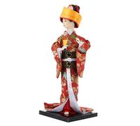 CLISPEED 1pieza Muñeca Geisha De Kimono Hecha Mano Decoración Étnica Japonesa Adorno De Escritorio Artesanía Figura Única para Salón o Dormitorio