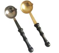 CLISPEED 2 Cucharas para Sellar Cera Vintage, Mango de Madera Resistente al Calor, Herramientas para Sello de Lacre, Accesorios para Sobres y Manualidades, Juego de 2 Unidades (cobre