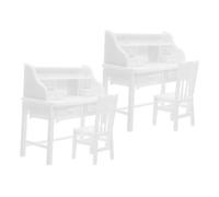 CLISPEED 2 Juegos Miniature Dollhouse Desk and Chair Realistic Openable Drawers Plastic Miniature Furniture For Role Playing School Activities and Family Games