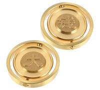 CLISPEED 2 Monedas Antiestrés de Latón Macizo Juguete Giratorio Portátil para Escritorio Alivio de Ansiedad y Estrés Oficina Accesorio Decorativo Metálico para Productividad y