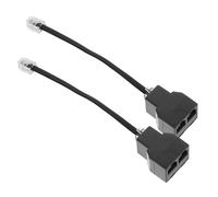 CLISPEED 2 piezas Adaptador Telefónico PC con Cable Desmontable Divisor de Línea Telefónica de Núcleos de Negro Compatible con Teléfonos Americanos para Uso Hogar y Oficina