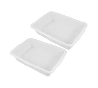 CLISPEED 2 Piezas Bandeja Plástica Rectangular para Laboratorio Contenedor de Almacenamiento Químico para Educación y Prevención de Filtraciones