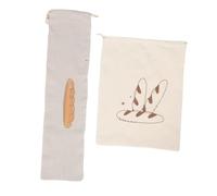 CLISPEED 2 Piezas Bolsas Reutilizables de Pan de Algodón y Lino para Baguettes y Pan Almacenamiento Ecológico y Transpirable para Picnics y Uso Diario