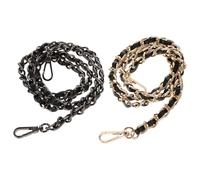 CLISPEED 2 piezas Cadenas Metálicas para Bolsos Correas Dobles con Hebillas Accesorio DIY para Reemplazo y Hombro Cadenas Doradas y Negras para Mujer