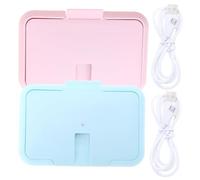 CLISPEED 2 piezas Calentador de Toallitas Húmedas para Bebés Portátil con Dispensador USB Mantiene Temperatura para Uso Seguro Diseño de Gran Capacidad Colores Azul y Rosa