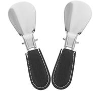 CLISPEED 2 piezas Calzador de Zapatos Plegable de Acero Inoxidable para Hombre y Persona Portátil y Diseño y Orificio para Colgar Fácil para Botines y Zapatos Cortos