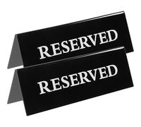 CLISPEED 2 piezas Carteles Reservados para Mesa Señales de Reservado para Boda y Restaurante Letreros Duraderos para Eventos y Clubes Indican Asientos Guardados Negro