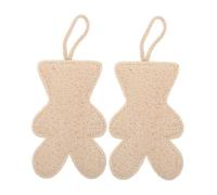 CLISPEED 2 Piezas Cepillo de Baño de Lufa Esponjas Exfoliantes Naturales Forma de Oso para Baño Herramienta de Ducha Esponja Vegetal para Ducha Exfoliante Corporal
